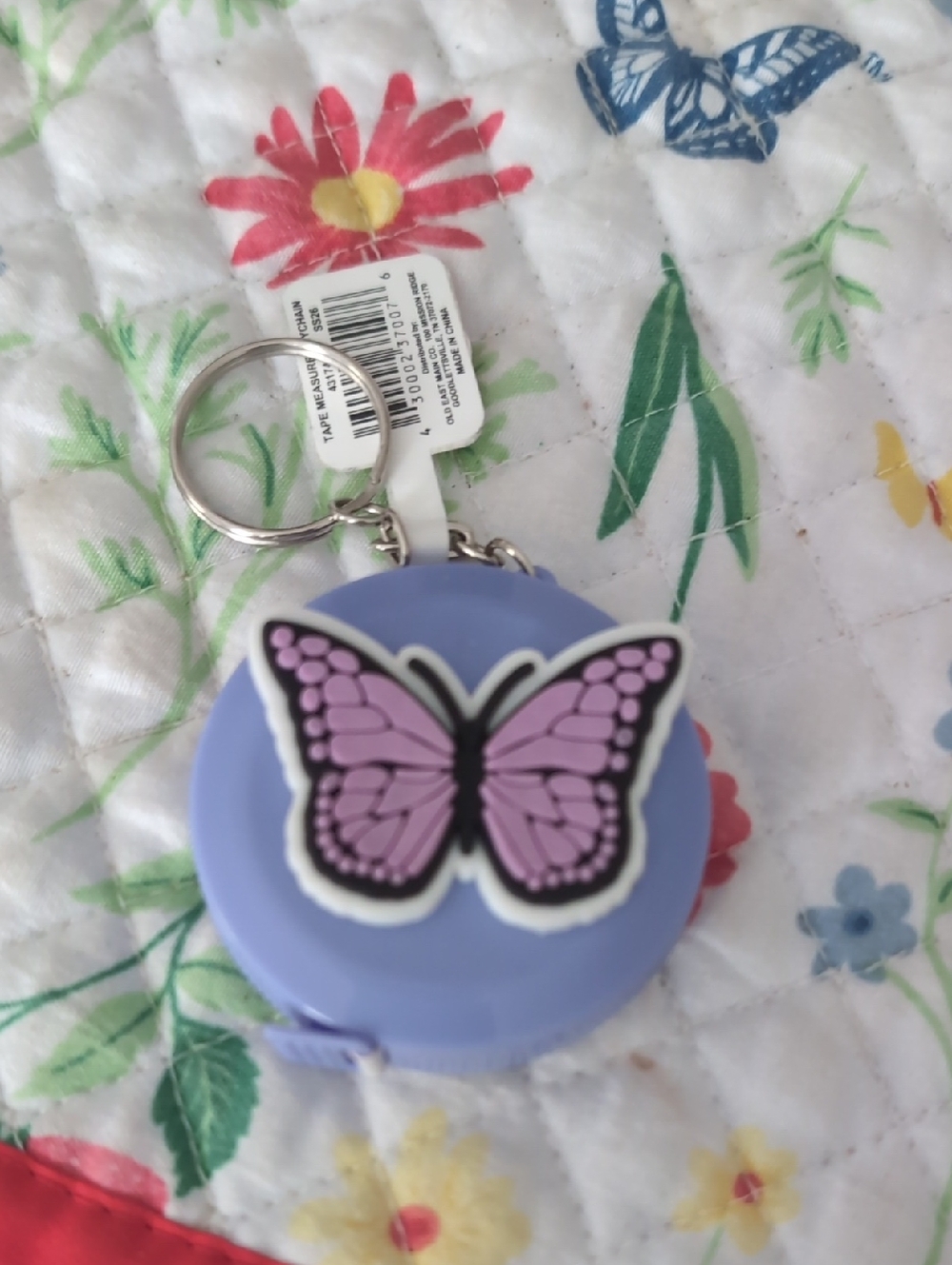 Purple Butterfly Keychain Tape Measure New